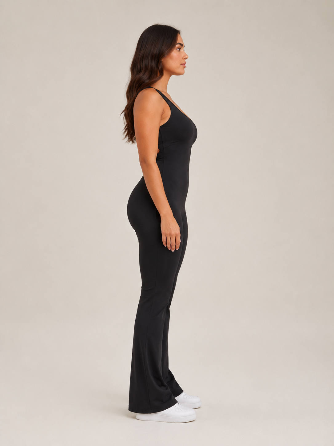 Greta | Open-Back Slim-Fit Straight-Leg Jumpsuit