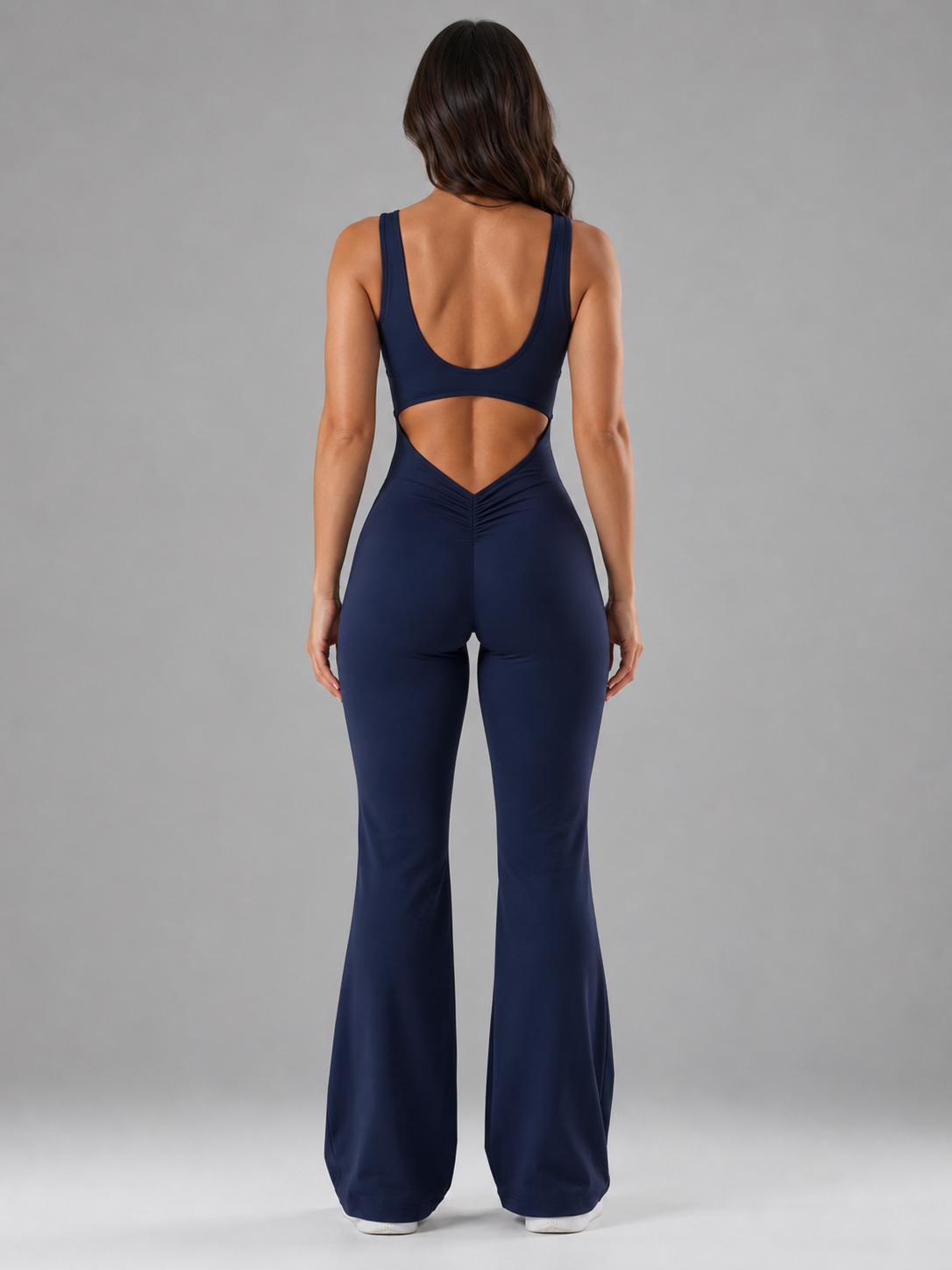 Greta | Open-Back Slim-Fit Straight-Leg Jumpsuit