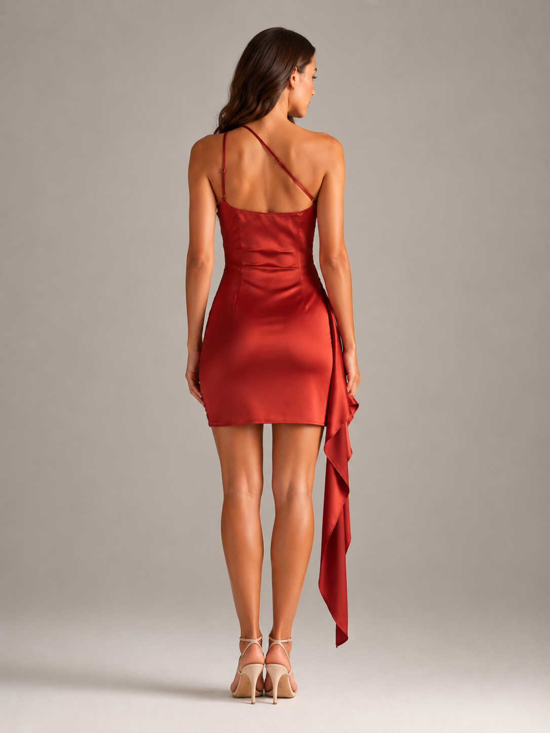 Velaine | One-Shoulder Draped Backless Mini Dress