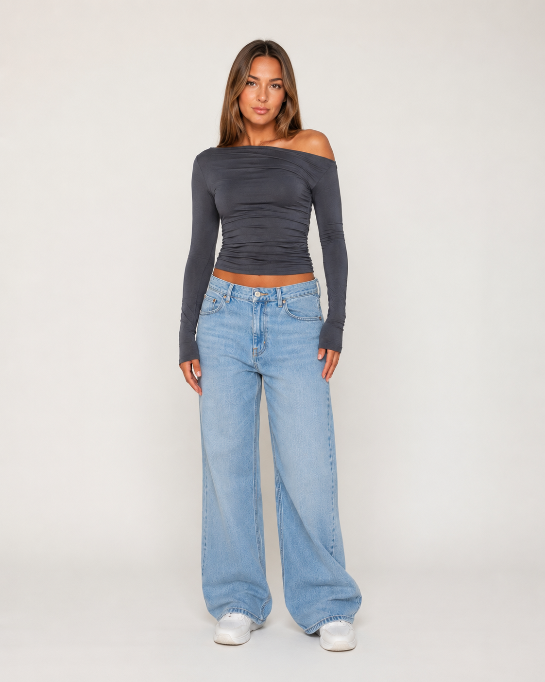 Violet | Asymmetric One Shoulder Ruched Crop Top