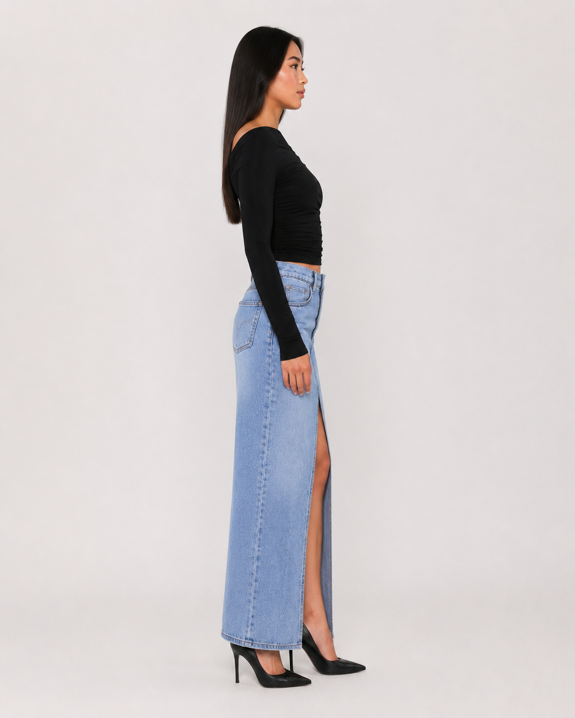 Violet | Asymmetric One Shoulder Ruched Crop Top