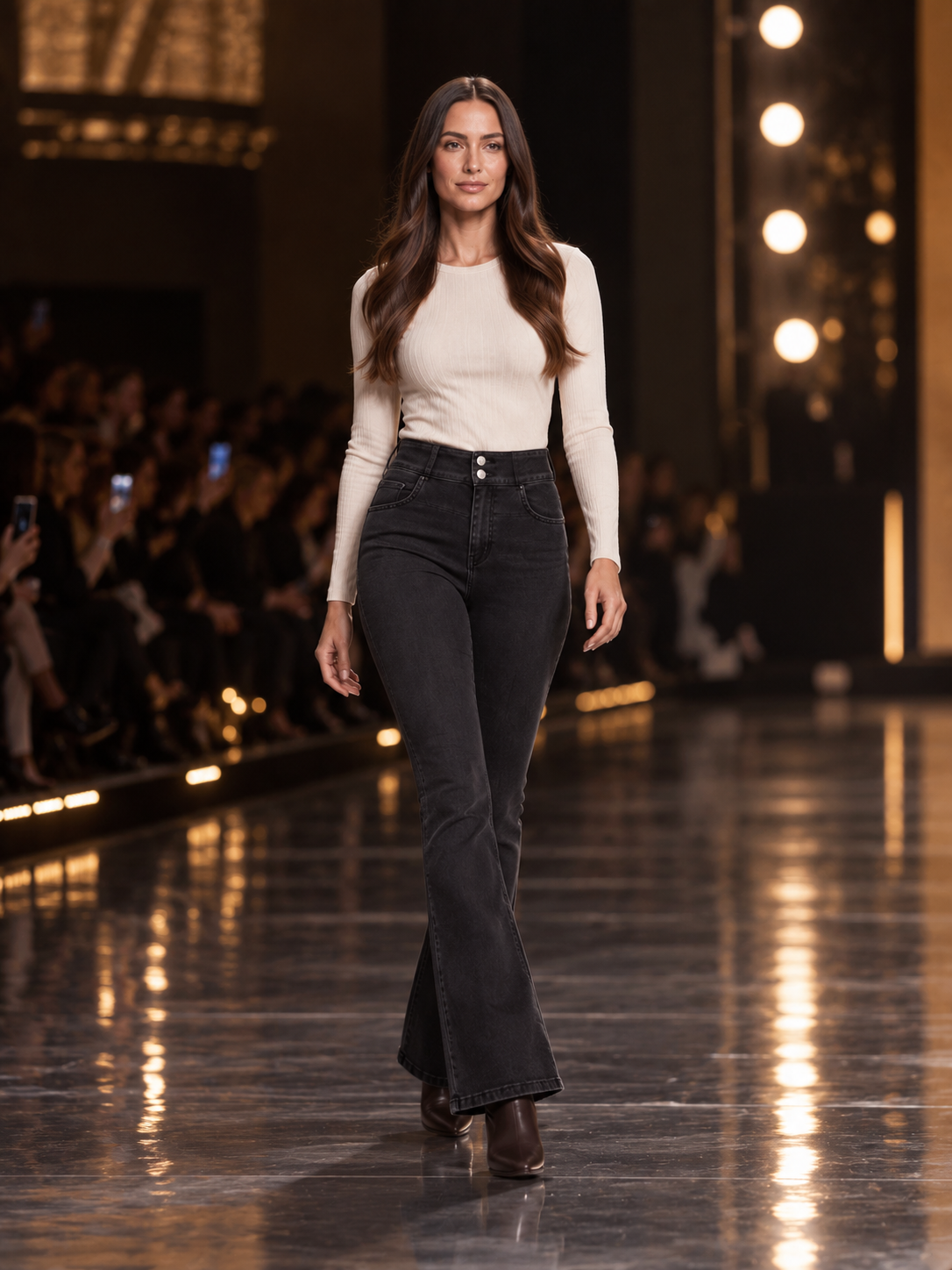 Cleona | Mid-Rise Flared Stretch Denim Jeans