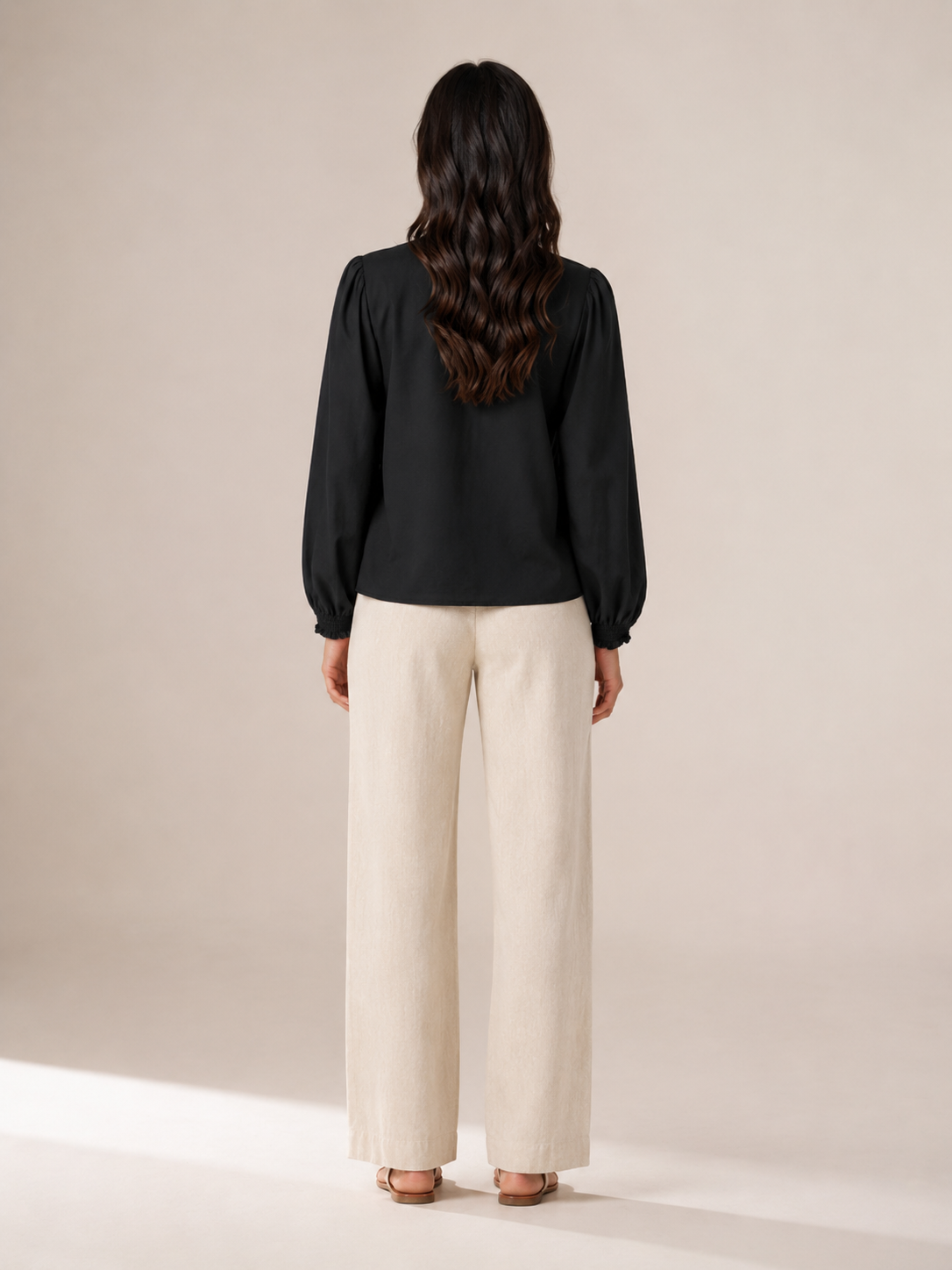 Emerson | Ruffle V-Neck Long Sleeve Blouse