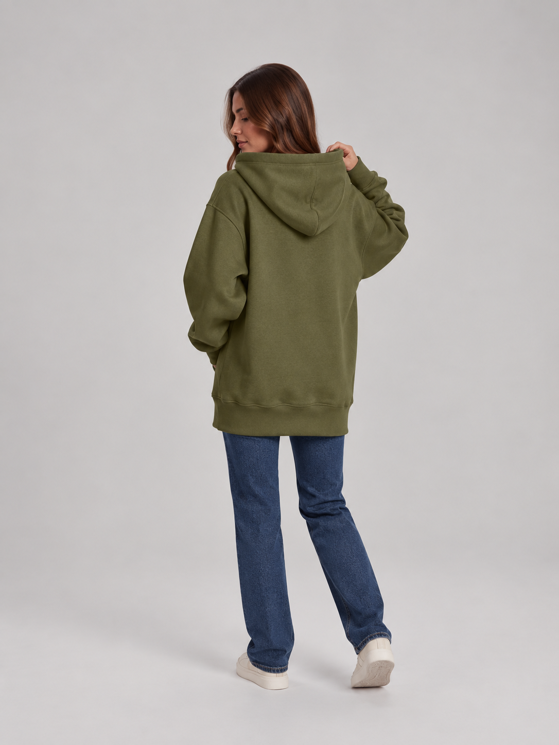 Harlow | Fleece-Lined Hooded Midi Dress