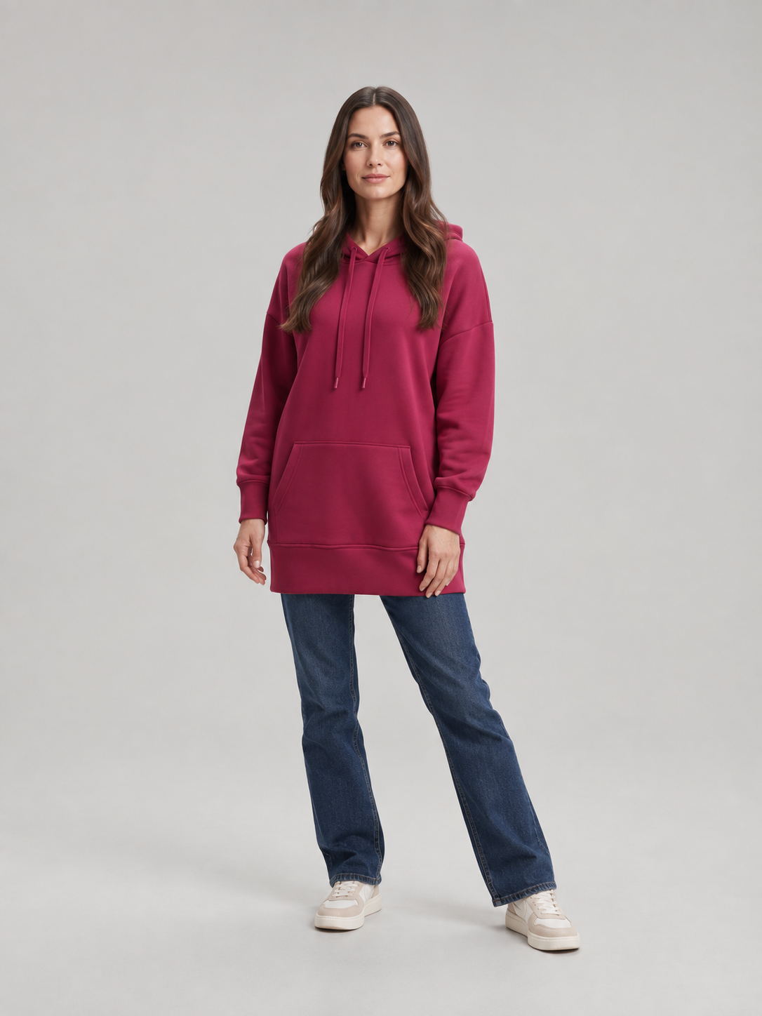 Harlow | Fleece-Lined Hooded Midi Dress
