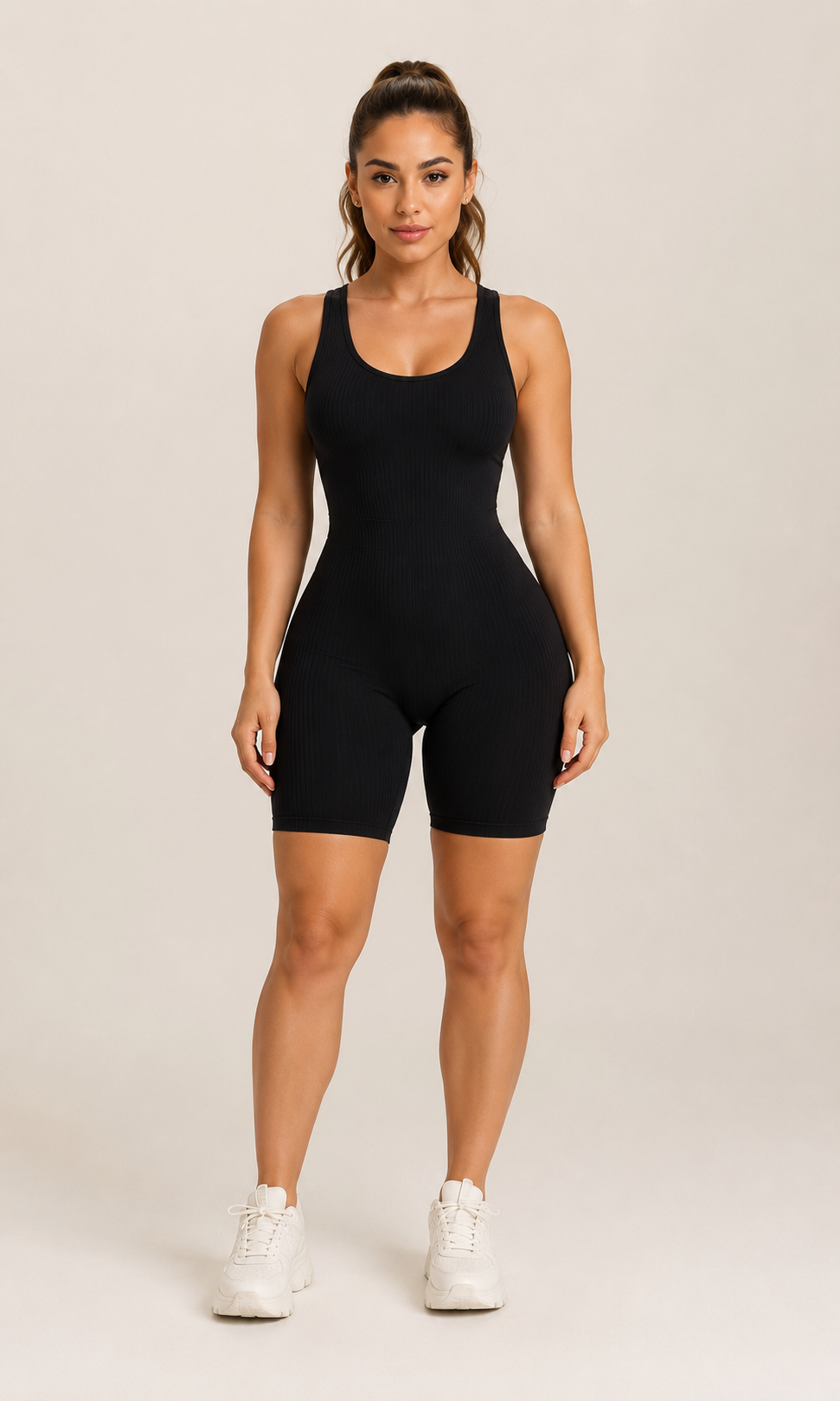 Leona | Seamless Ribbed Activewear Playsuit