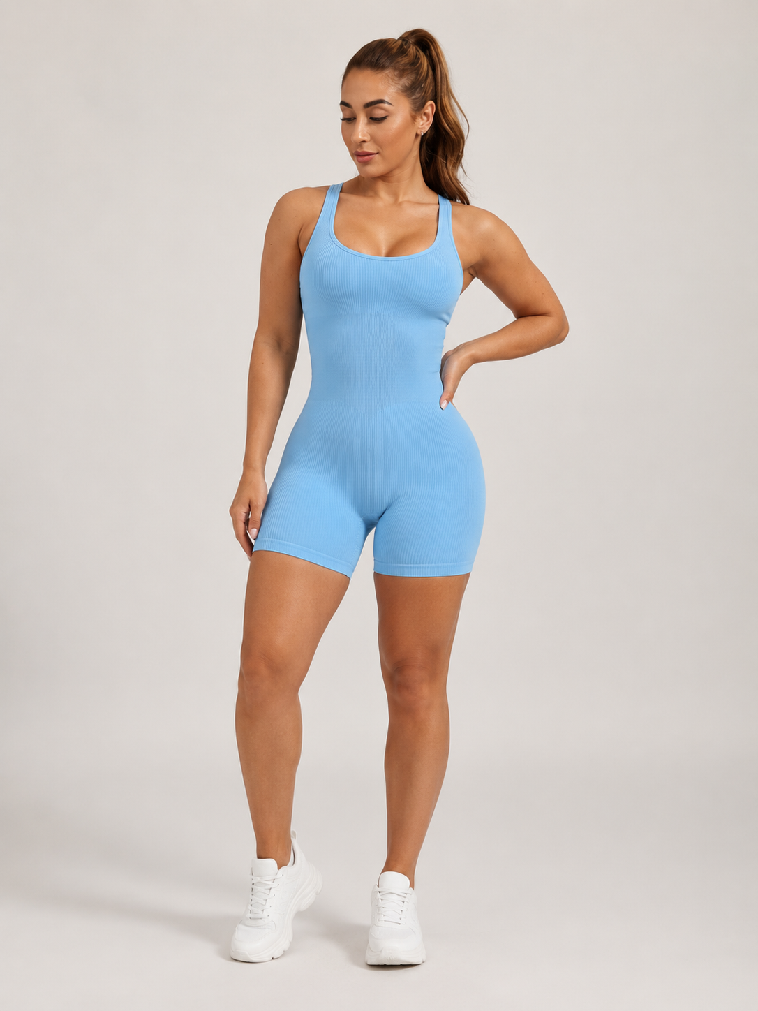 Leona | Seamless Ribbed Activewear Playsuit