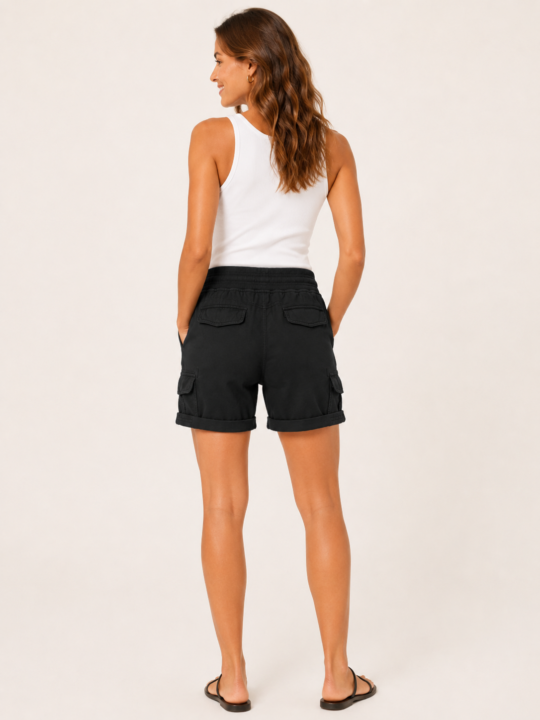 Isolde | Relaxed Cargo Shorts with Drawstring & Flap Pockets