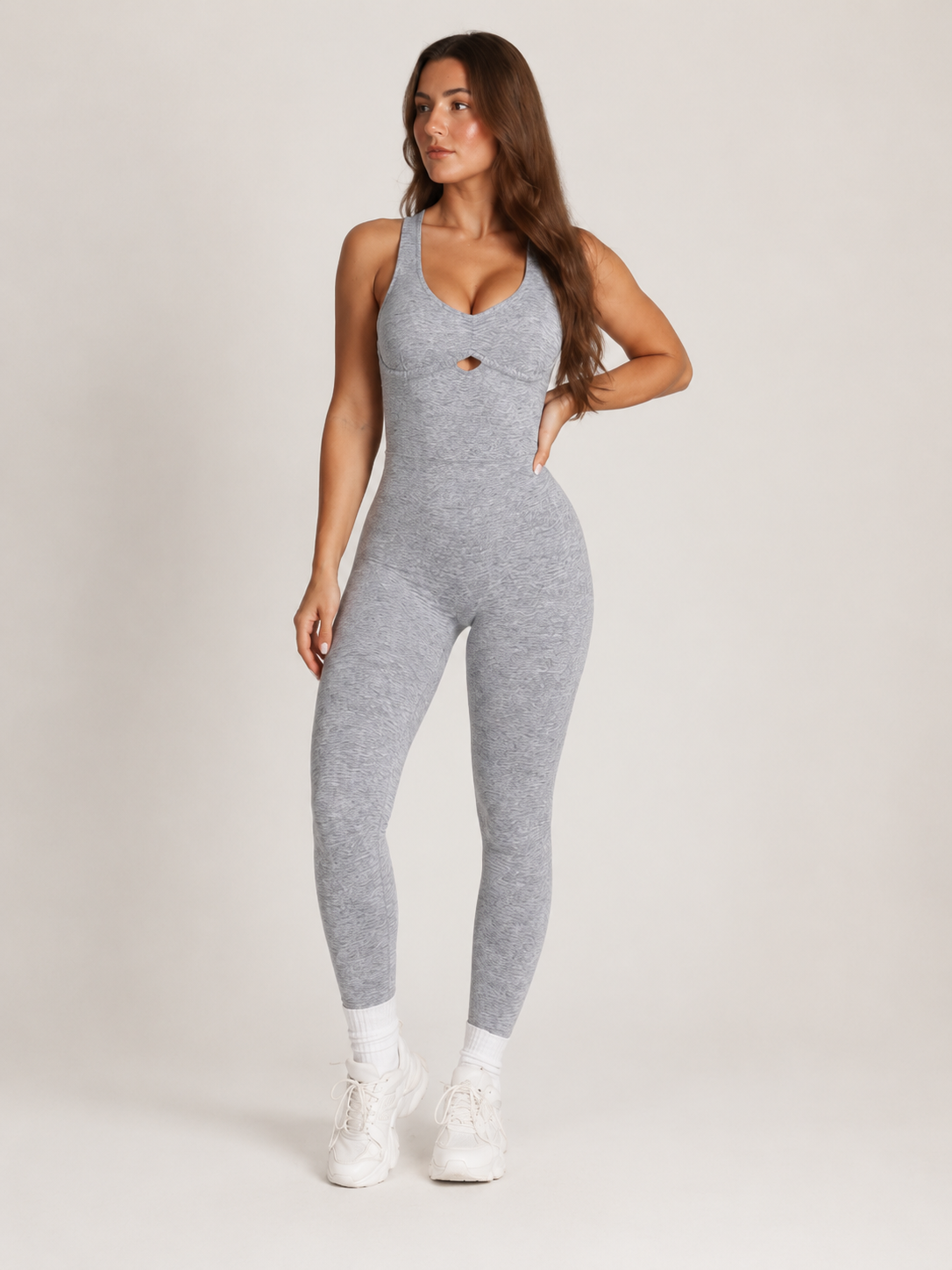 Tatum | Open-Back Sleeveless Full-Length Sports Jumpsuit