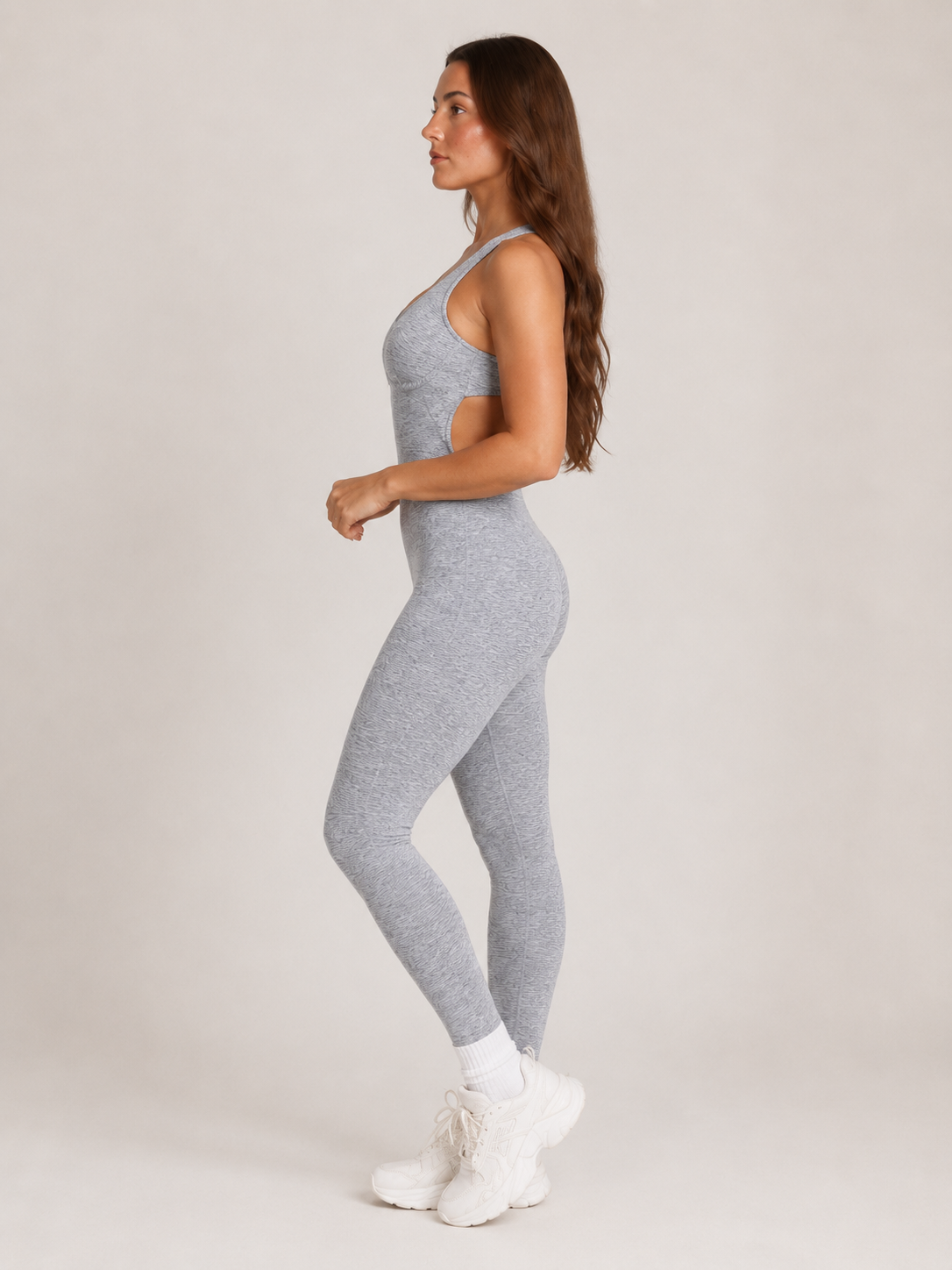Tatum | Open-Back Sleeveless Full-Length Sports Jumpsuit