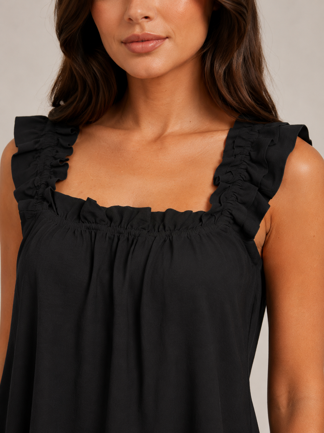 Juliette | Ruffled Square-Neck Two-Piece Pyjama Set