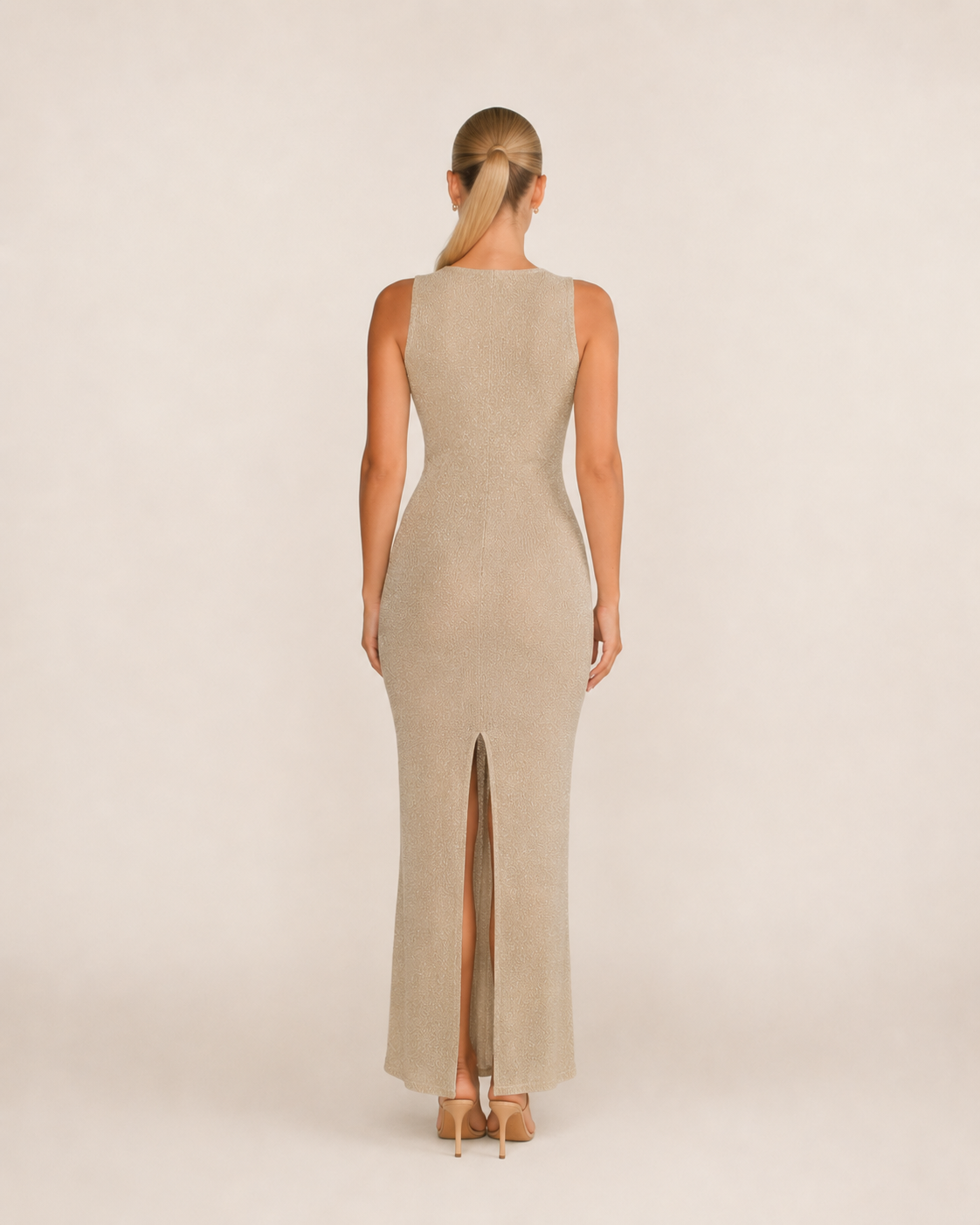 Kennedy | Backless Cut-Out Satin-Look Maxi Dress