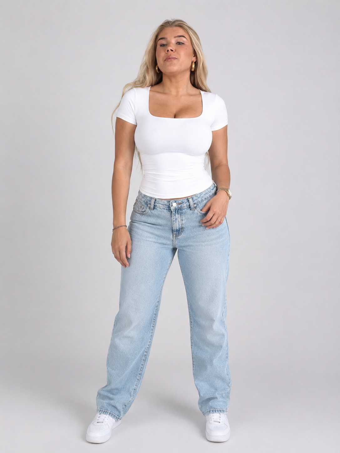 Emerson | Wide U-Neck Cropped T-Shirt