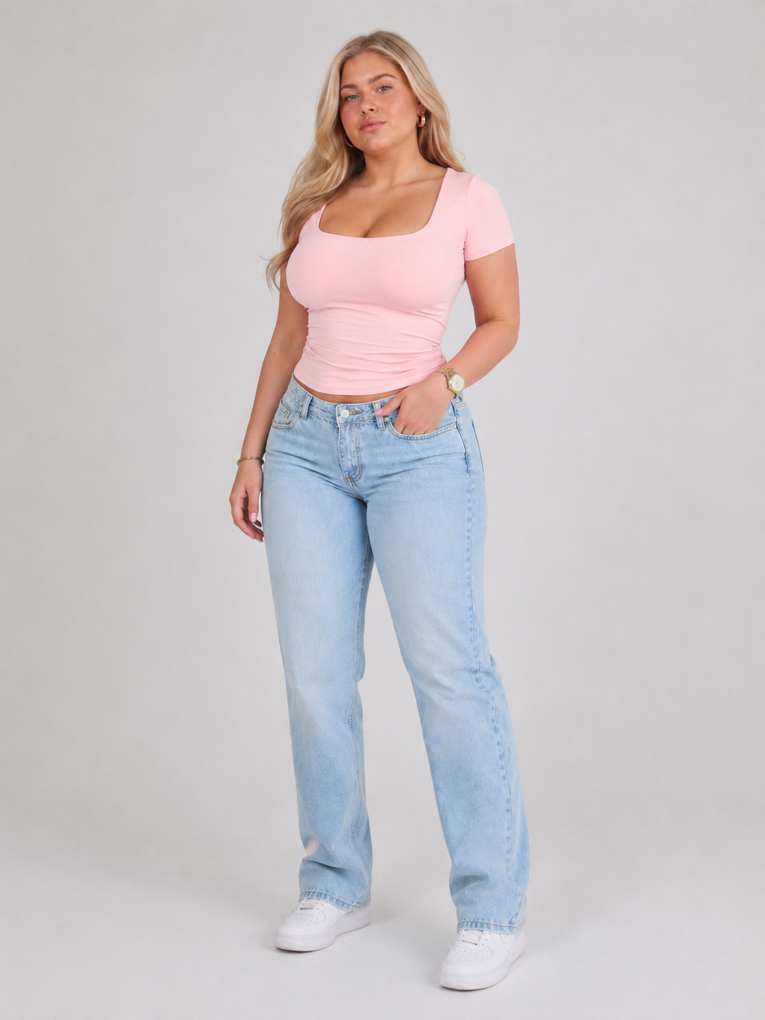 Emerson | Wide U-Neck Cropped T-Shirt