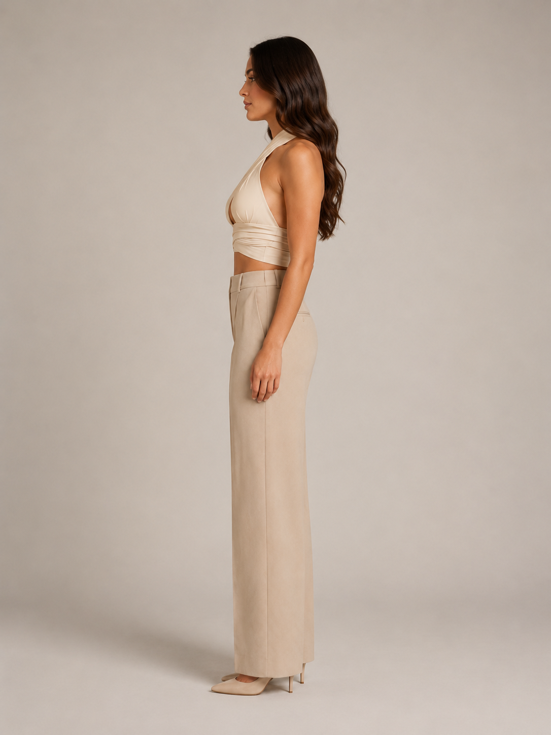 Elin | Backless Halter Crop Top