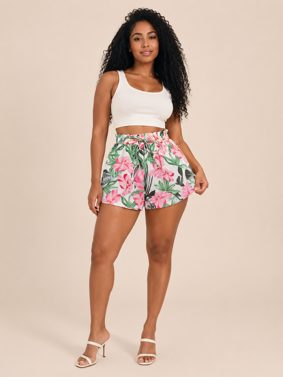 Imogen | High Waist Floral Print Shorts
