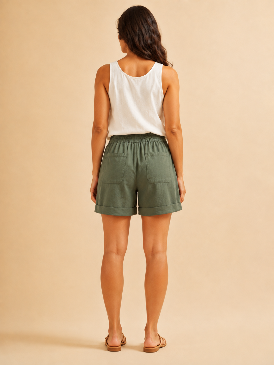 Mariana | Wide-Leg Elastic Waist Cotton Shorts