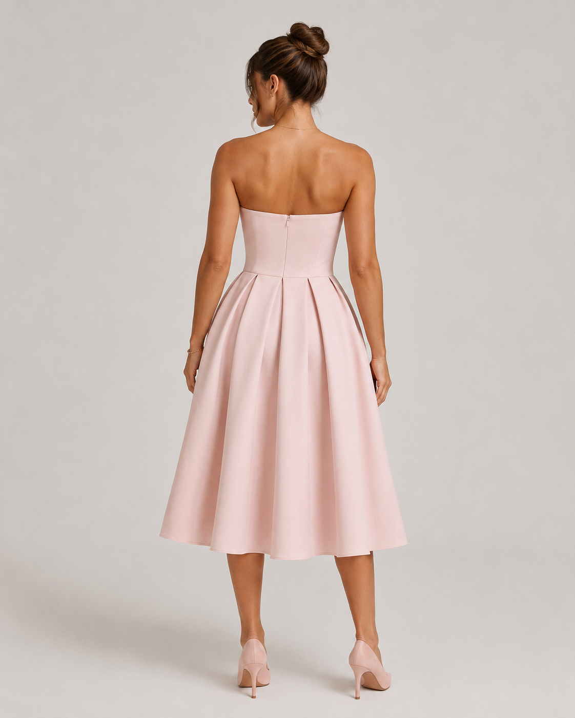Layla | Strapless Flared Midi Dress