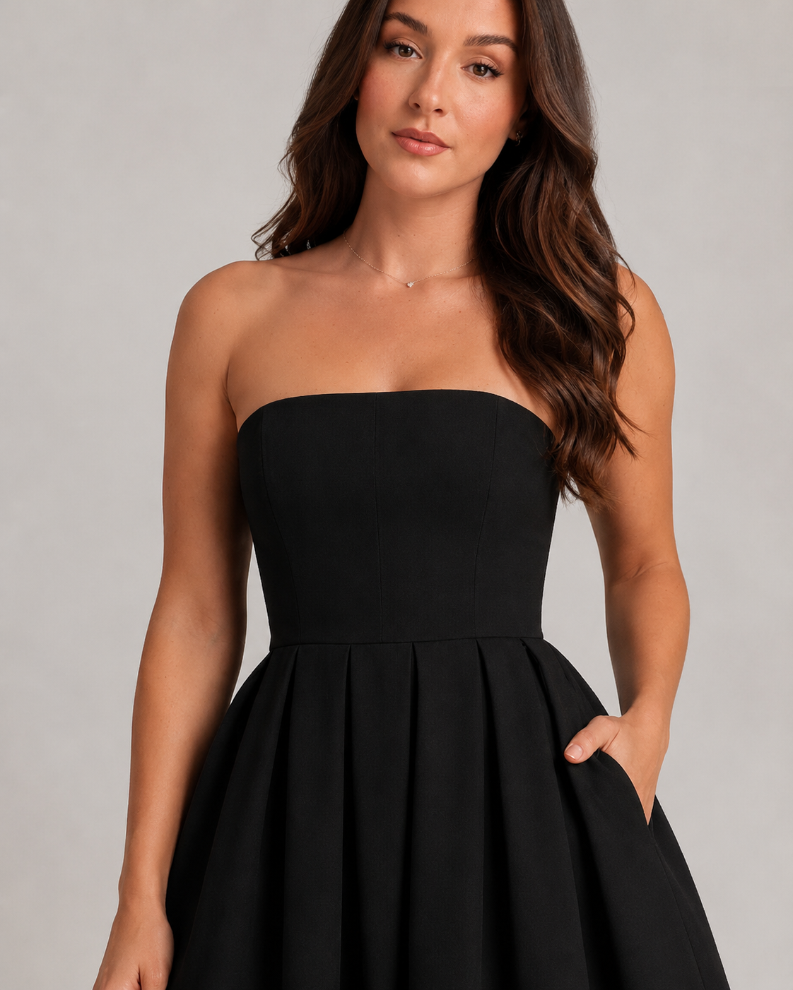 Layla | Strapless Flared Midi Dress