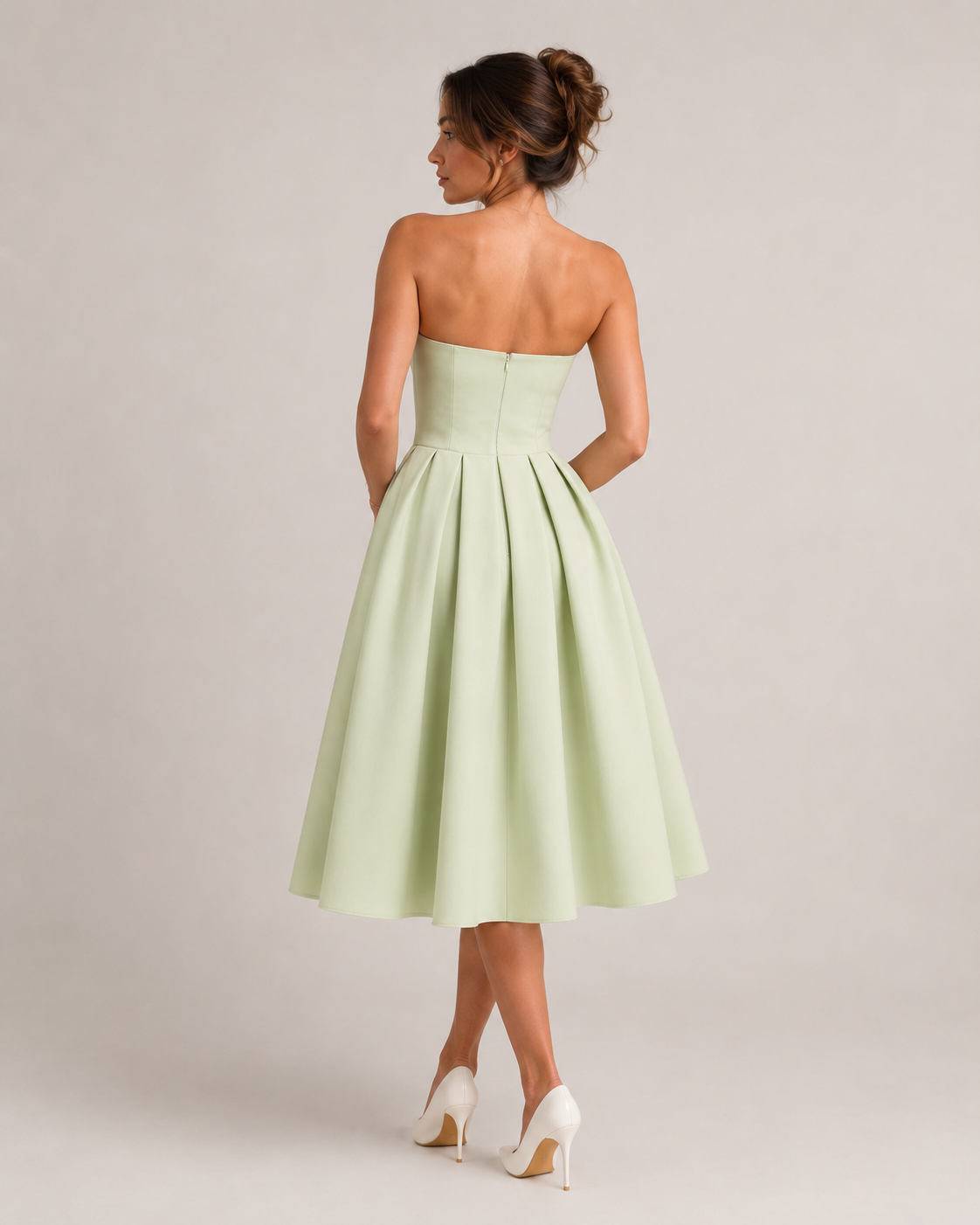 Layla | Strapless Flared Midi Dress