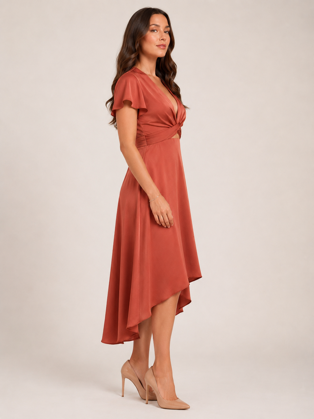 Paige | Wrap Asymmetric Hem Midi Dress