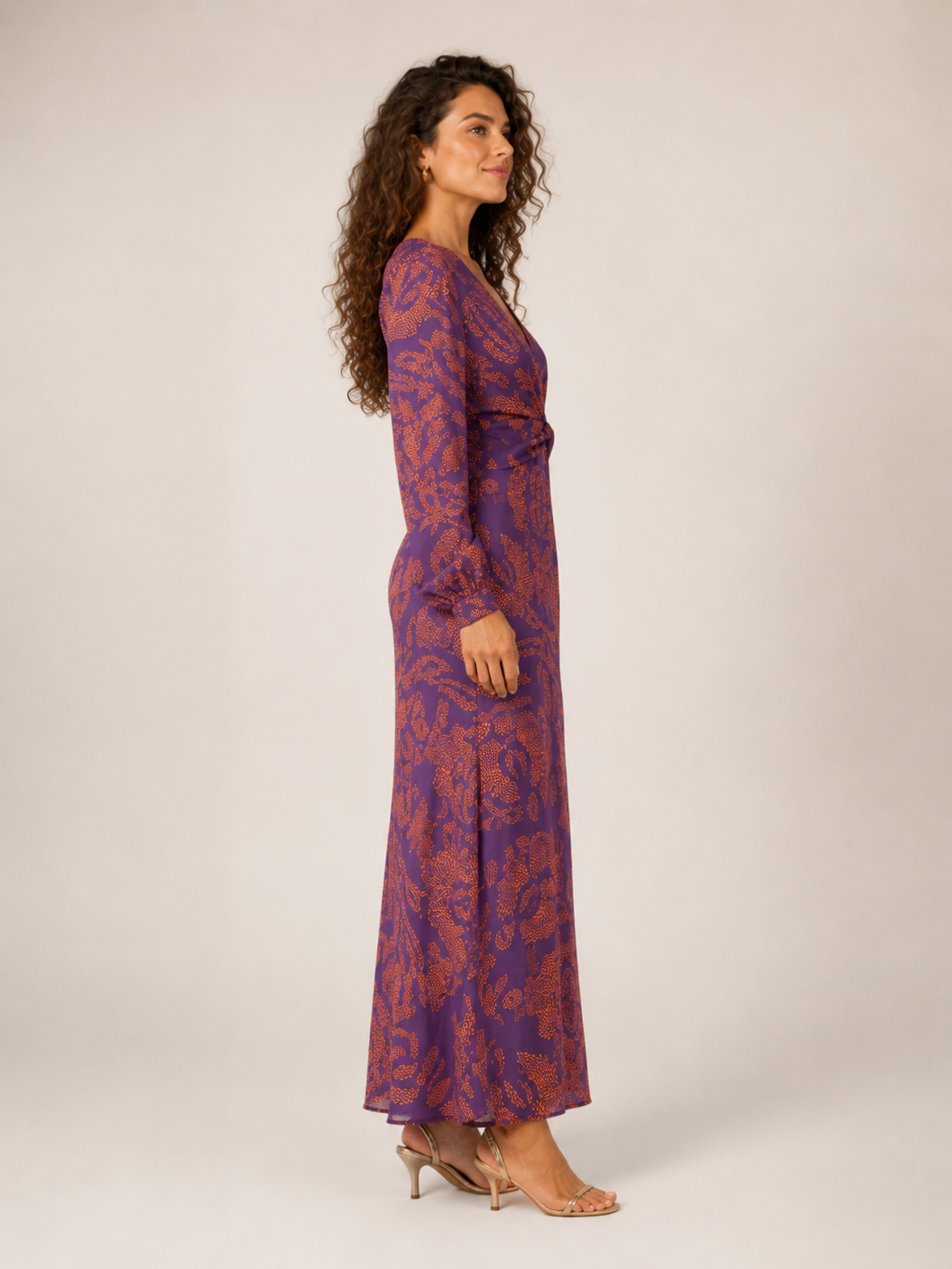 Saskia | Floral Print Button-Front Midi Dress