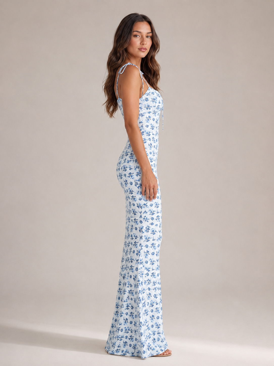 Maeve | Floral Print Bow Detail Maxi Dress