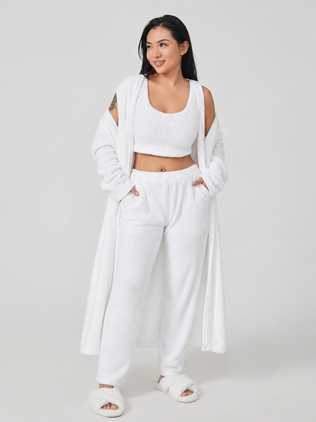 Priya | Three-Piece Plush Fleece Lounge Set