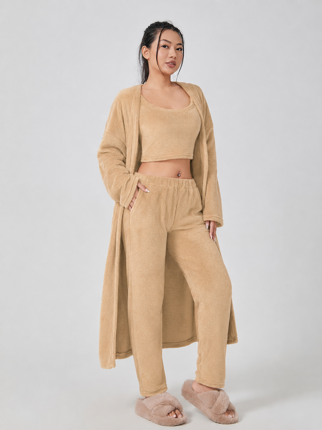 Priya | Three-Piece Plush Fleece Lounge Set