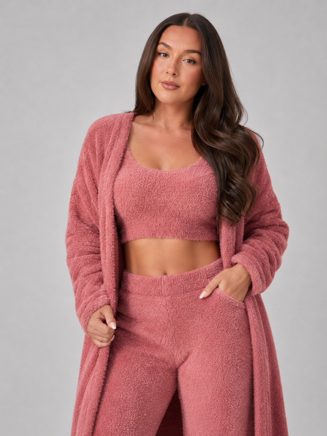 Priya | Three-Piece Plush Fleece Lounge Set