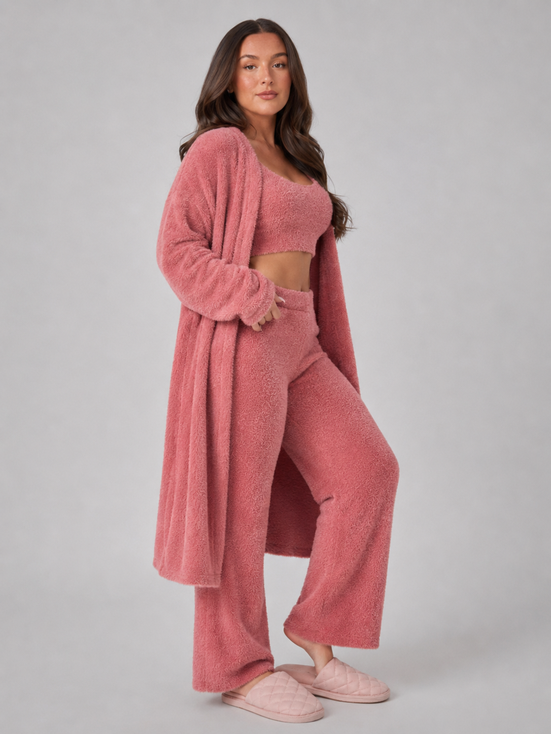 Priya | Three-Piece Plush Fleece Lounge Set