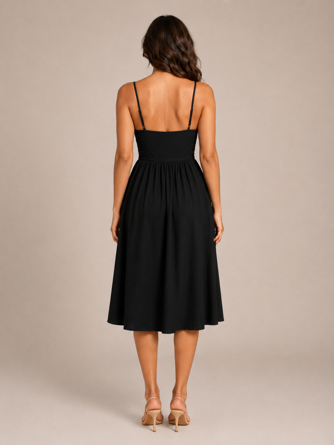 Pia | Button-Front Bow Detail Midi Dress