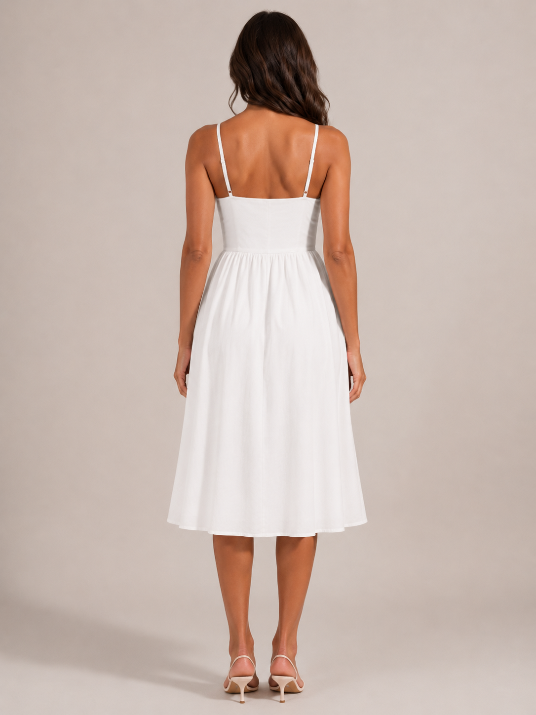 Pia | Button-Front Bow Detail Midi Dress