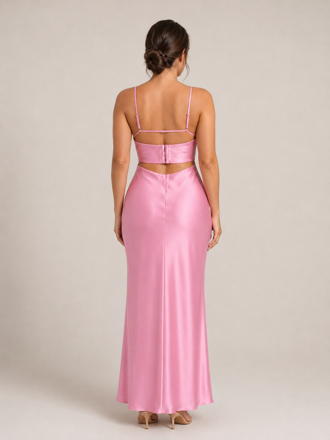 Reese | Backless Square Neck Satin Maxi Dress