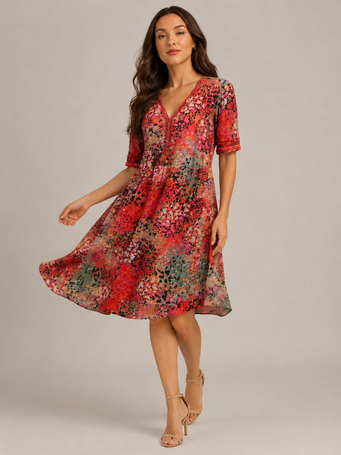 Giselle | V-Neck Side Pocket Midi Dress