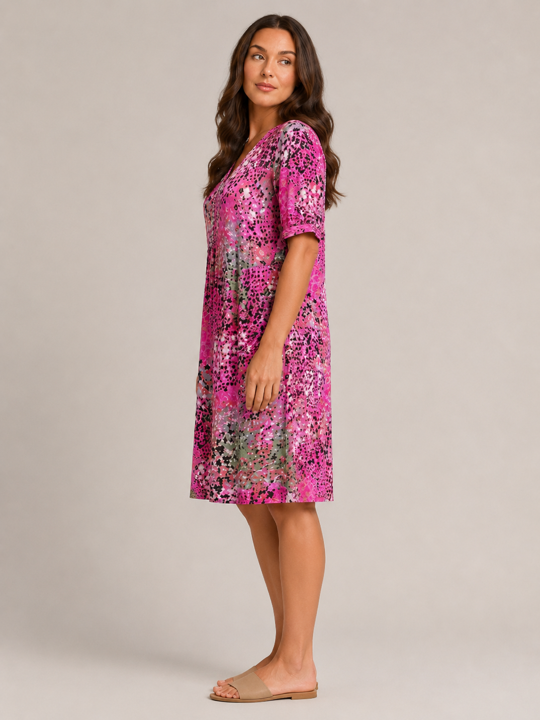 Giselle | V-Neck Side Pocket Midi Dress