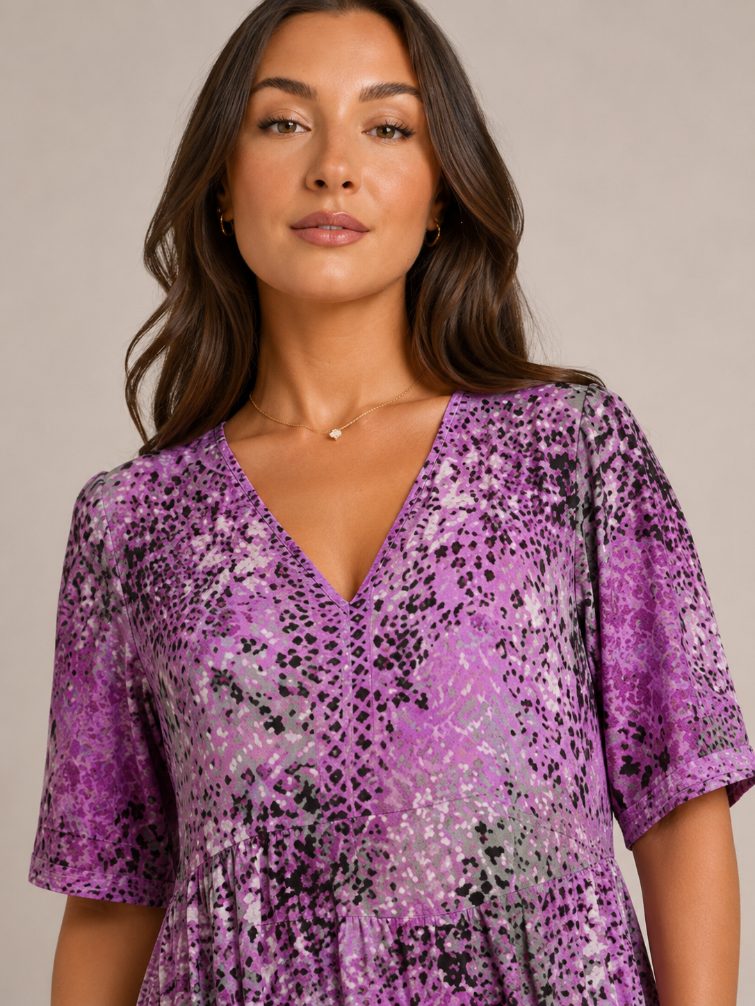 Giselle | V-Neck Side Pocket Midi Dress
