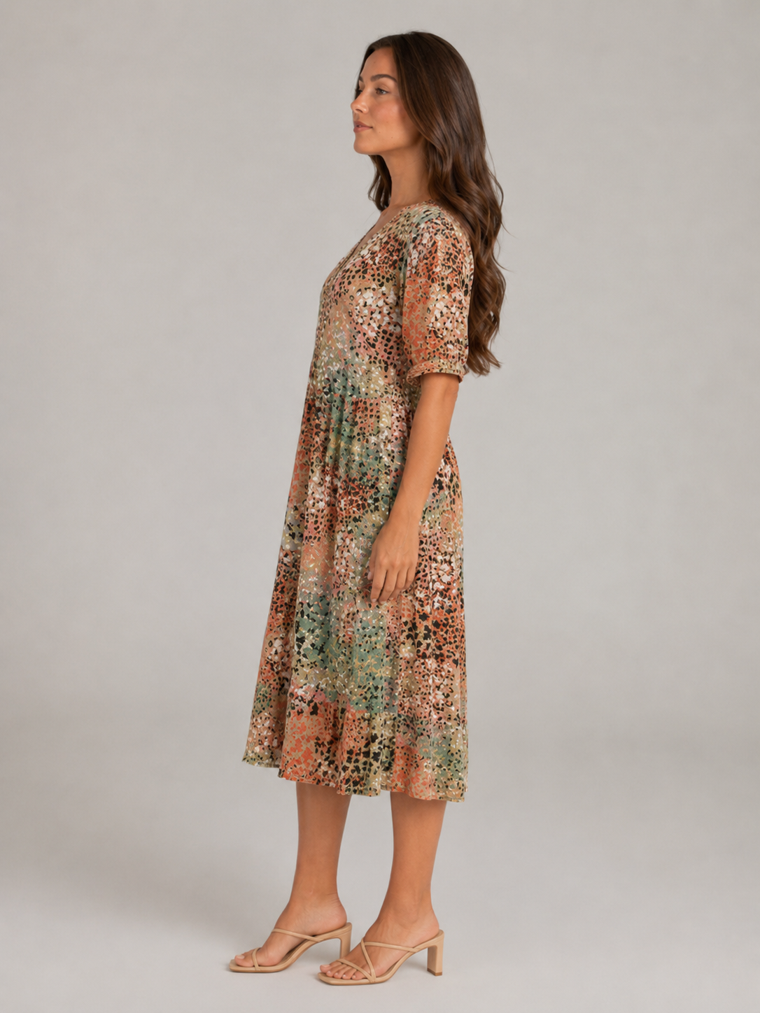 Giselle | V-Neck Side Pocket Midi Dress