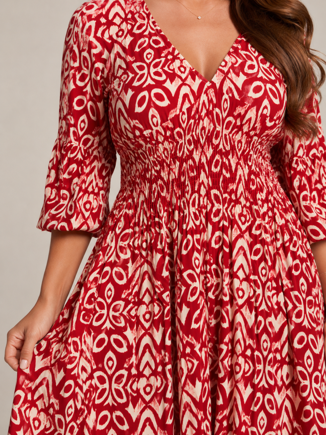 Everly | V-Neck Graphic Print Boho Maxi Dress