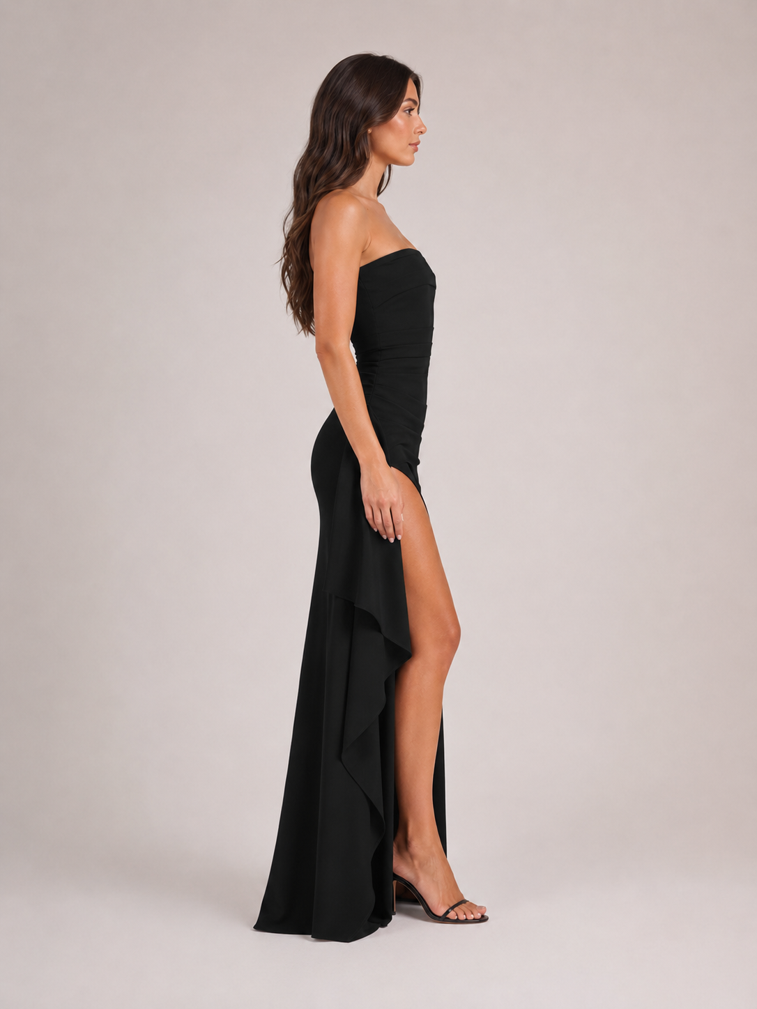 Ada | Strapless Side Split Maxi Dress