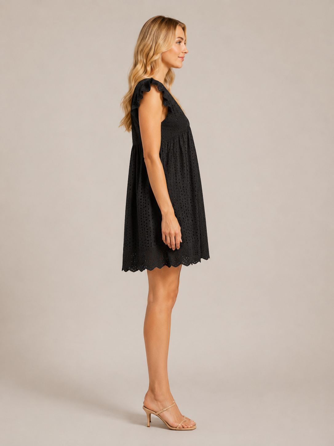 Hadley | V-Neck Lace Midi Dress with Pockets