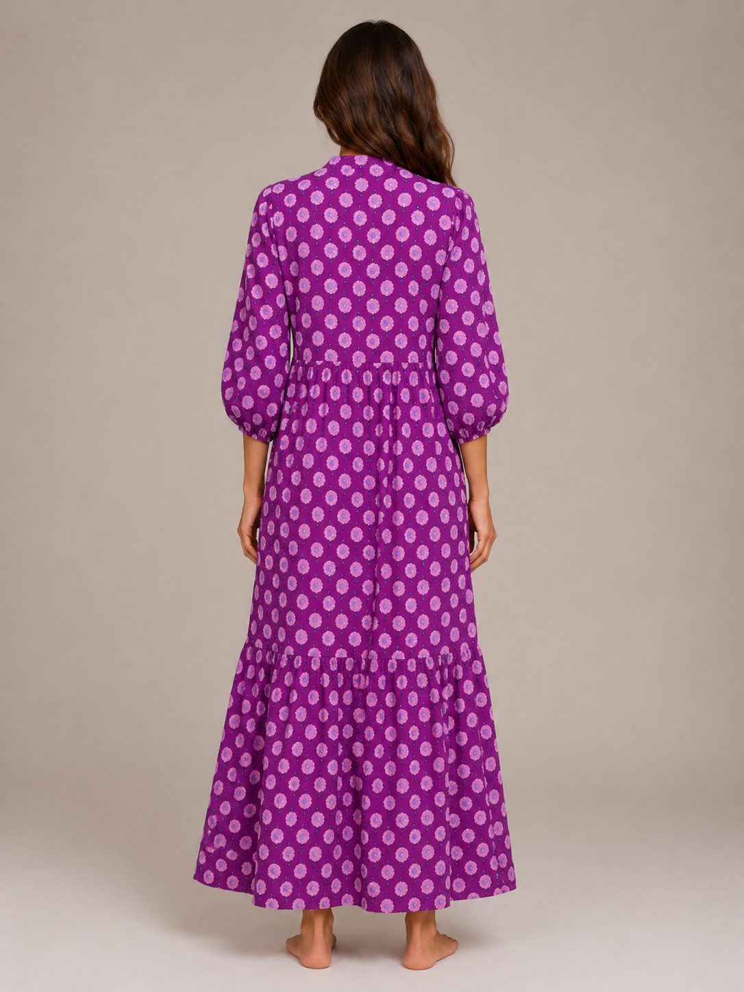 Paola | V-Neck Printed Maxi Dress
