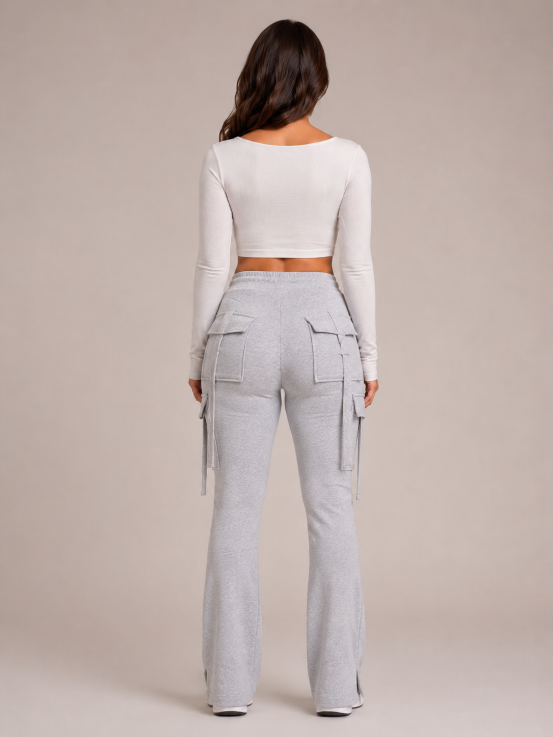 Brooke | High-Waist Flared Cargo Trousers