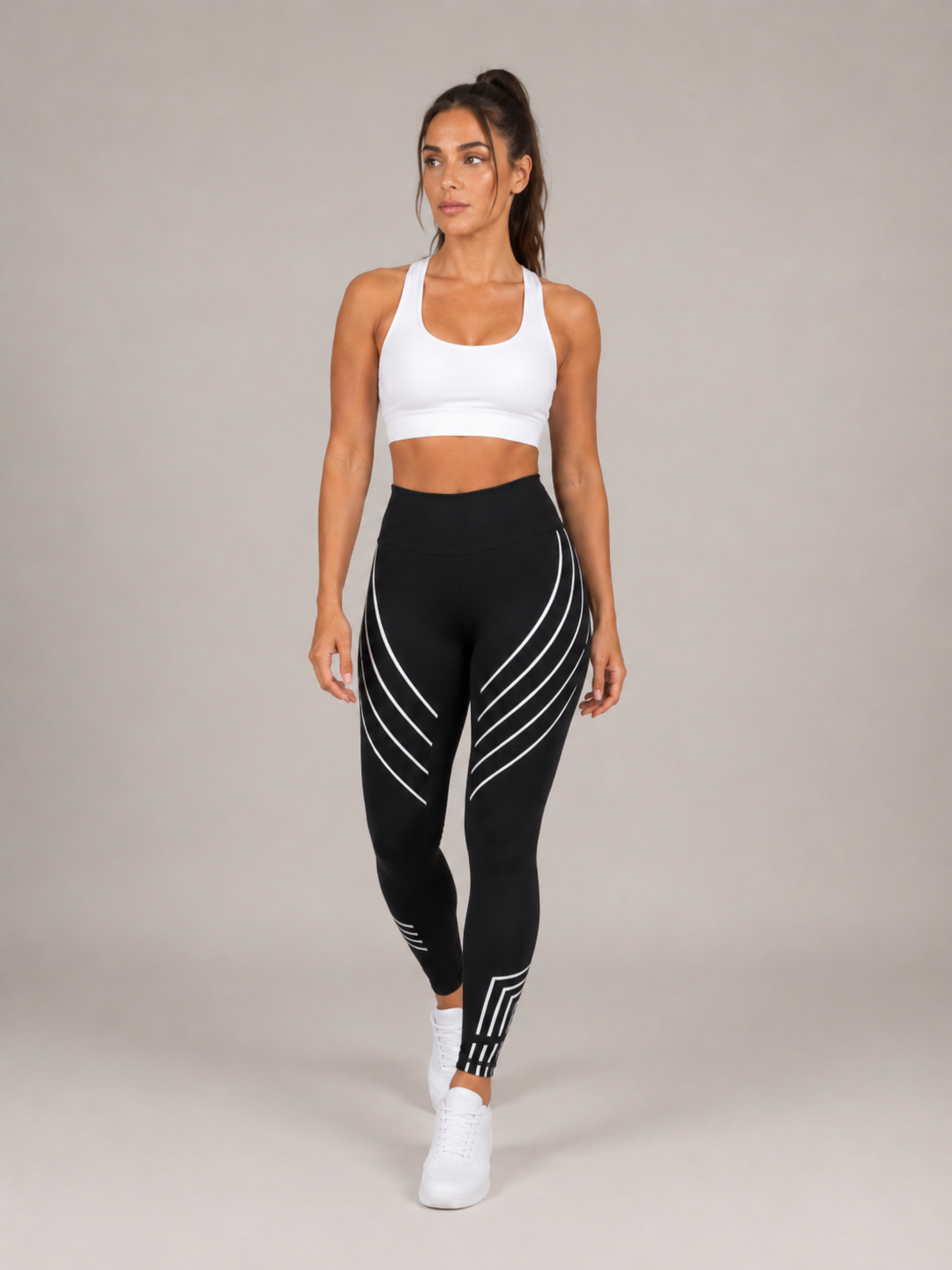 Riley | High-Waisted Line-Print Sports Leggings