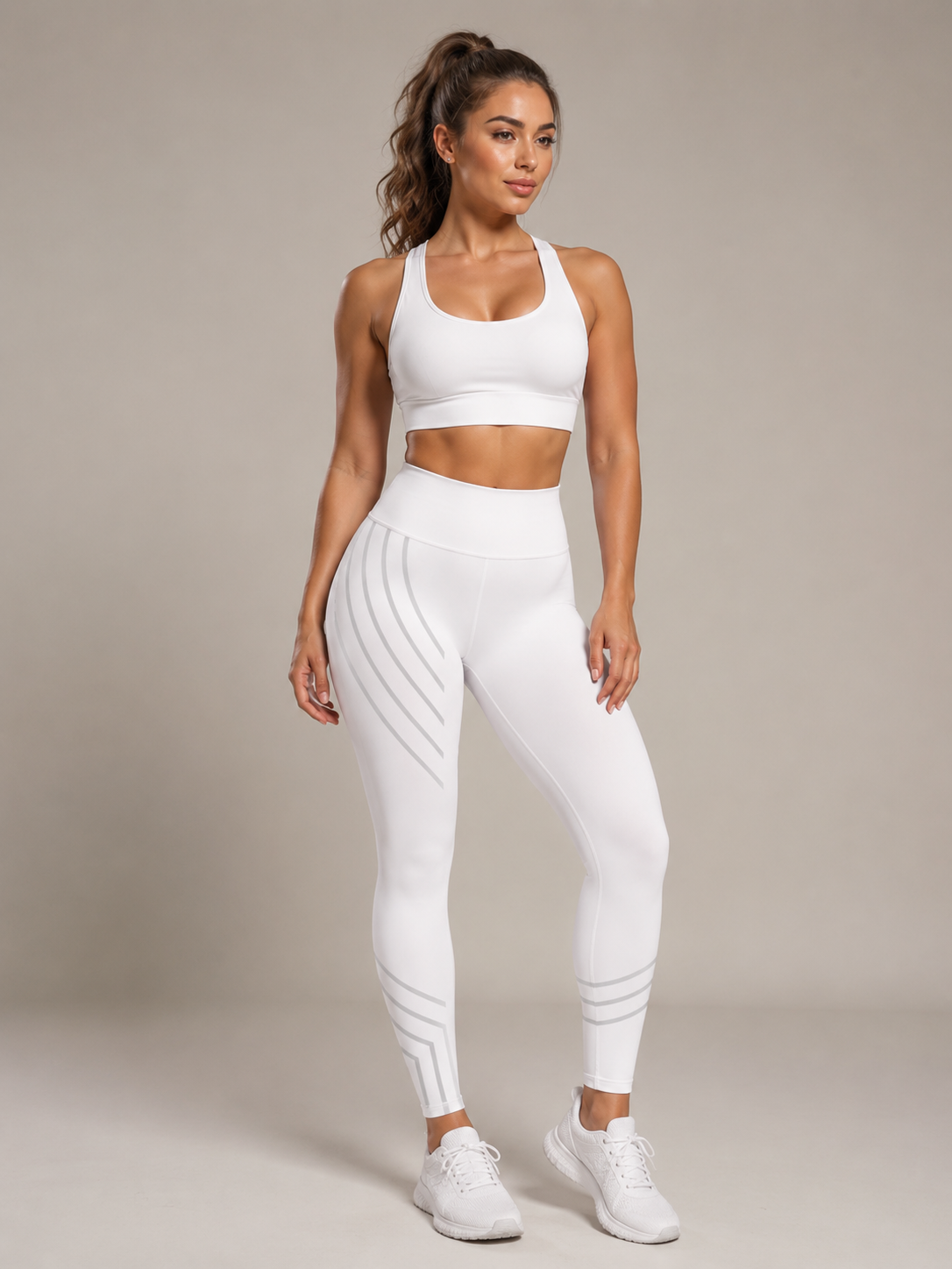 Riley | High-Waisted Line-Print Sports Leggings