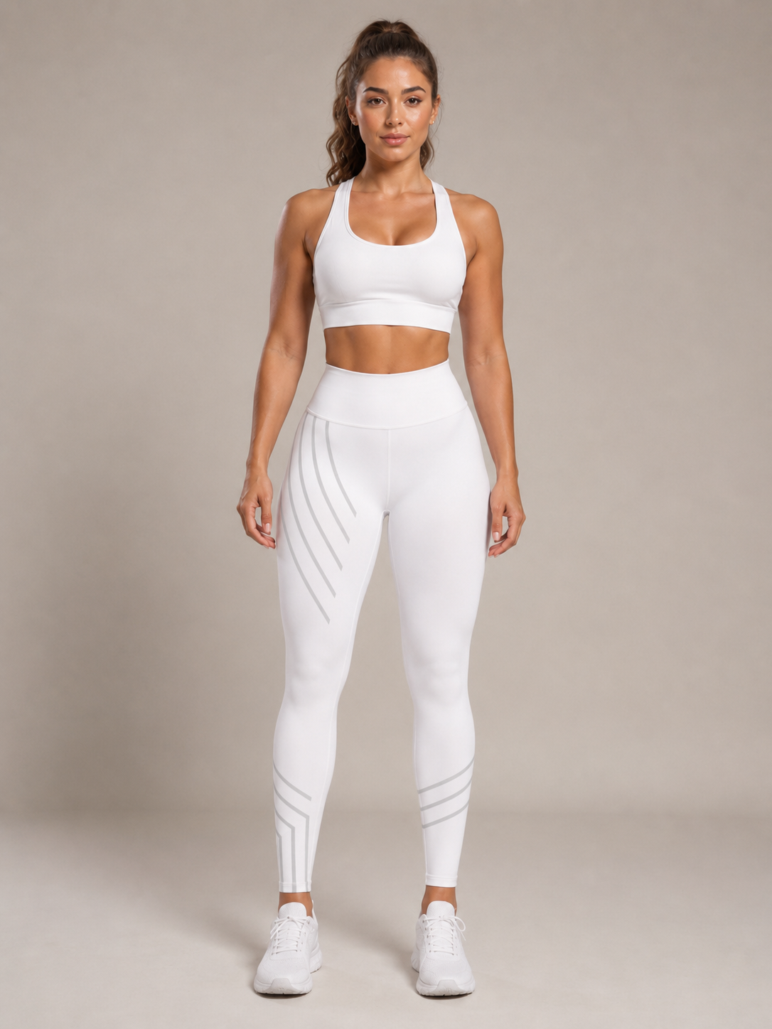 Riley | High-Waisted Line-Print Sports Leggings
