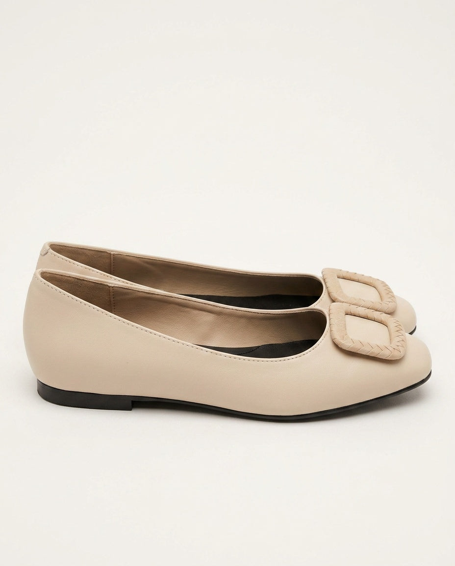 Stella | Leather-Look Cushioned Ballerina Flats