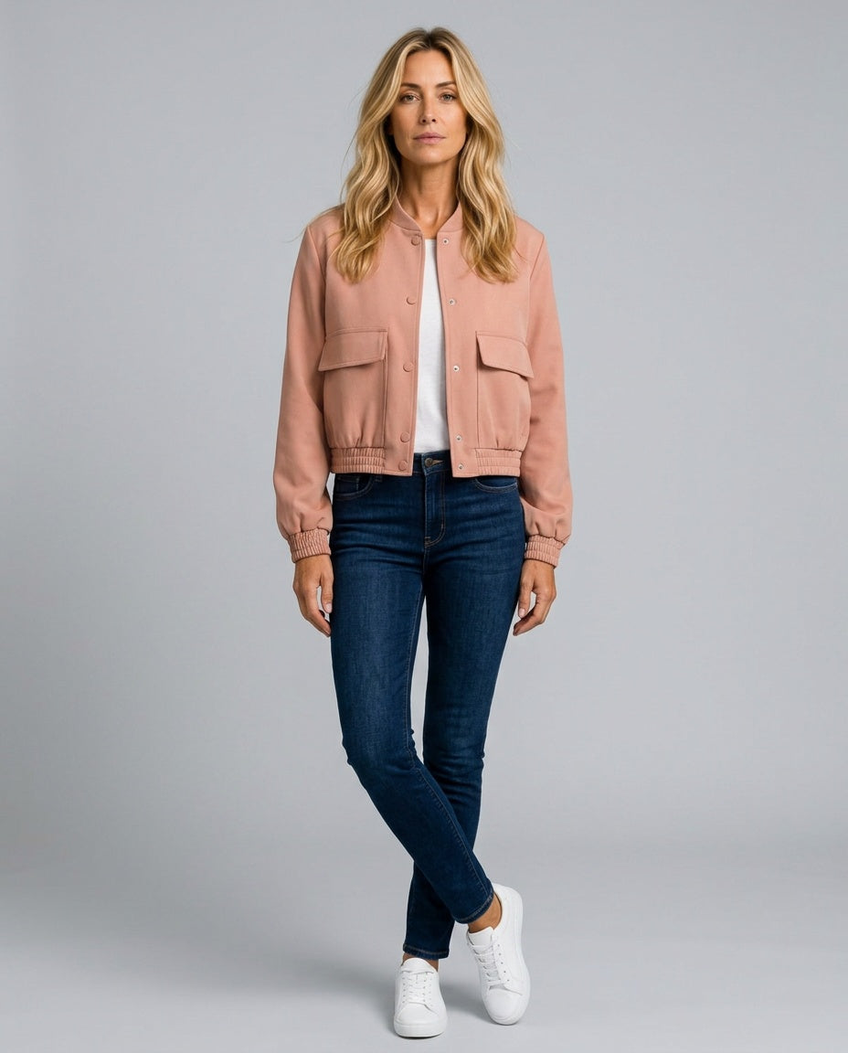 Jimena | Zip Front Long Sleeve Jacket