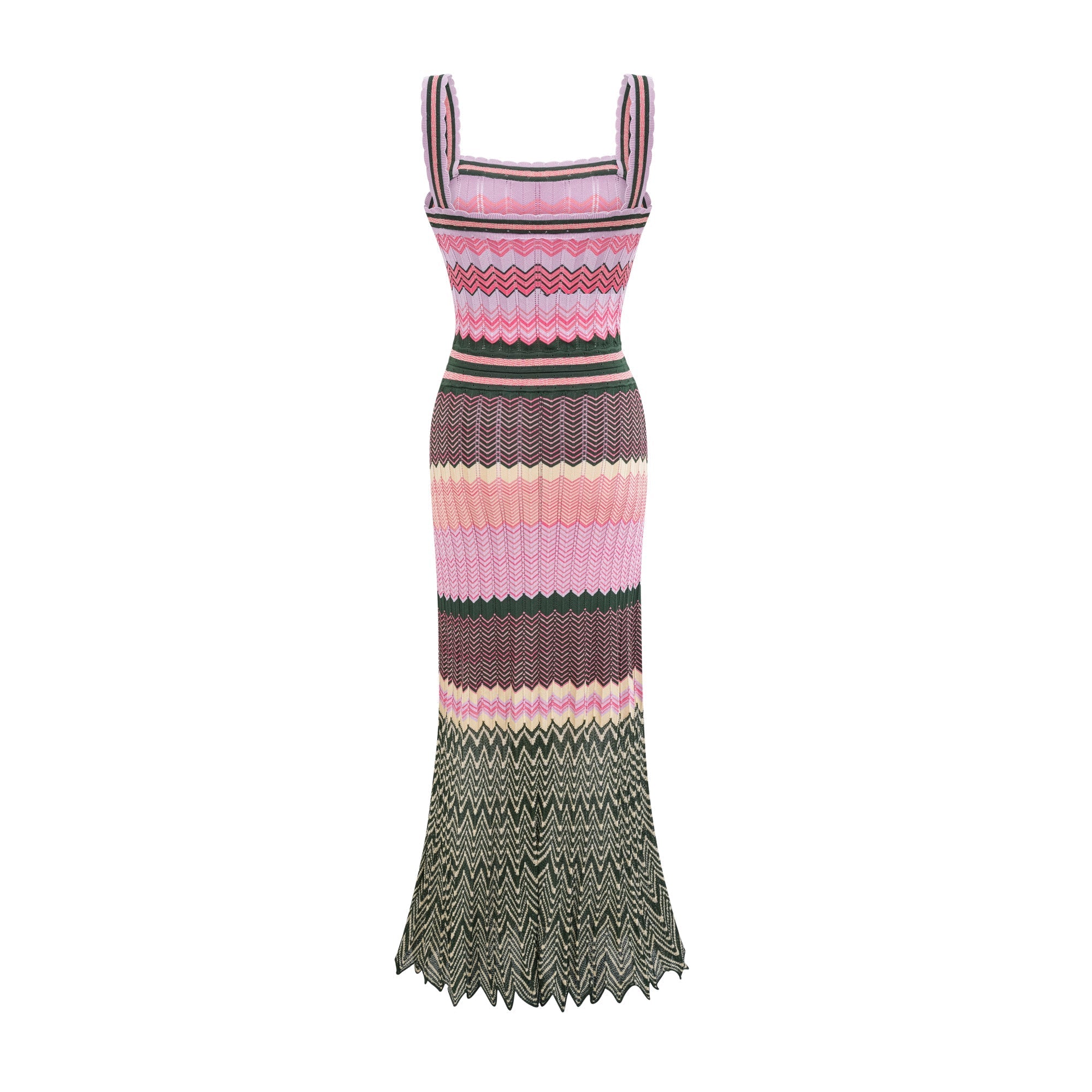 Una | Contrast-Colour Knitted Midi Dress