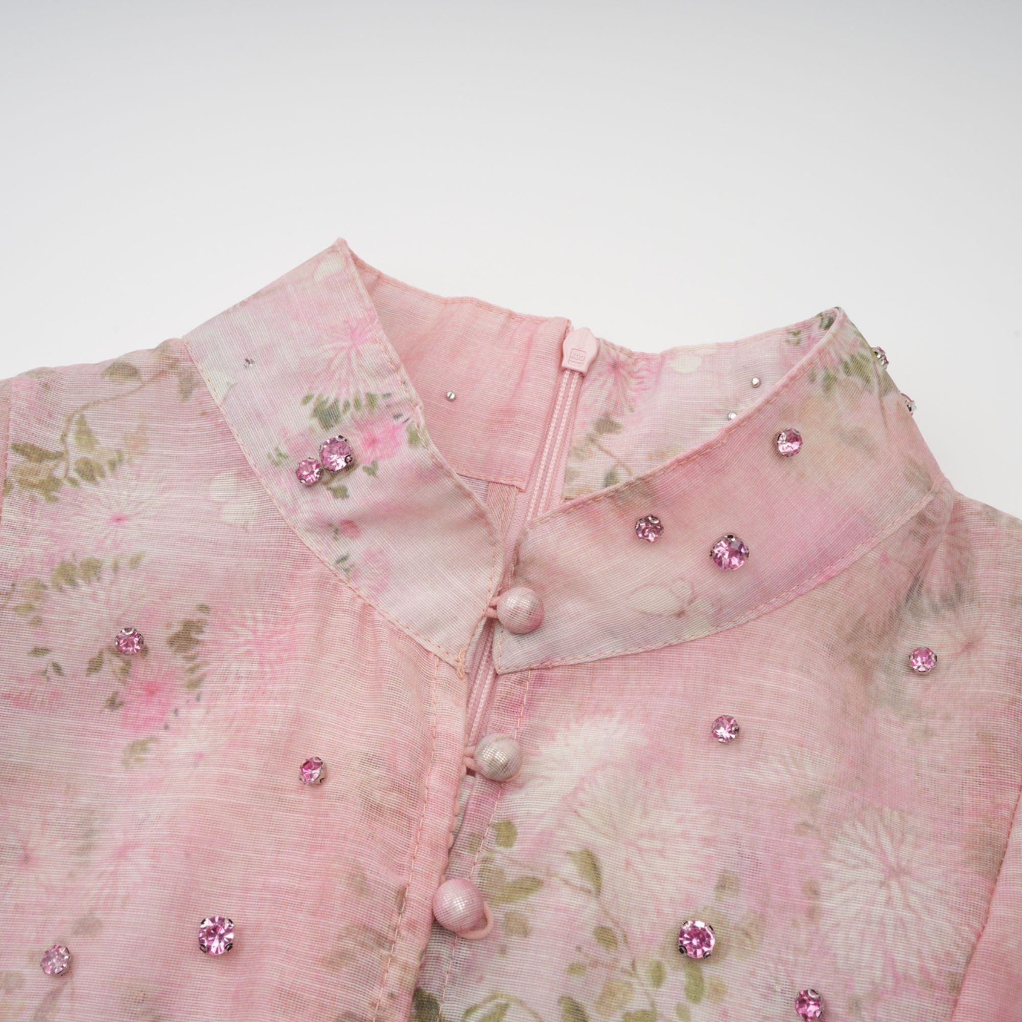 Ellie | Crystal Embellished Floral Print Mini Dress